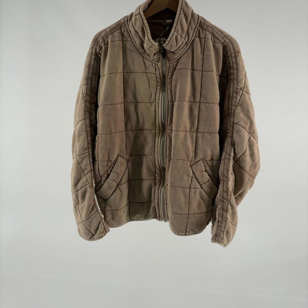 Free People Dolman Quilted Knit Jacket in Champagne Diamonds